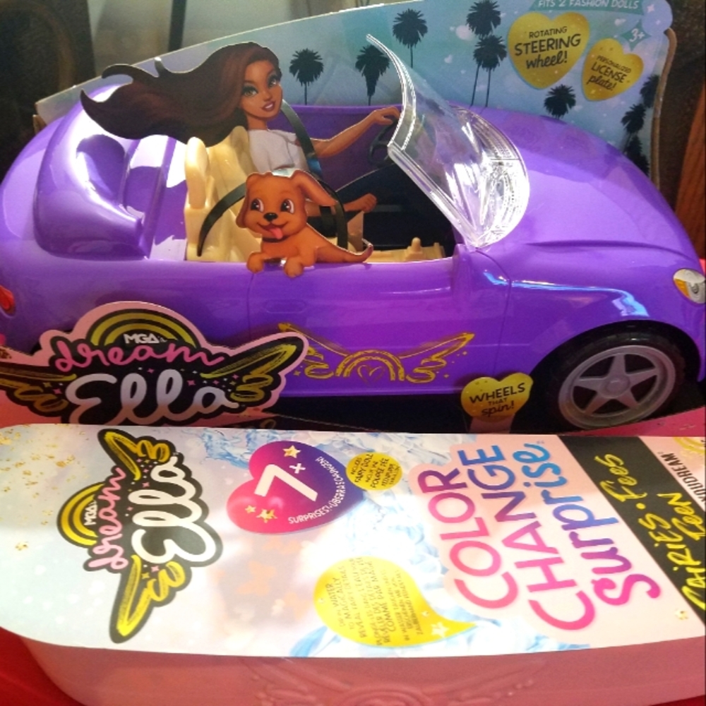 Nwt Dream Ella color changing surprise doll and fab purple cruiser set